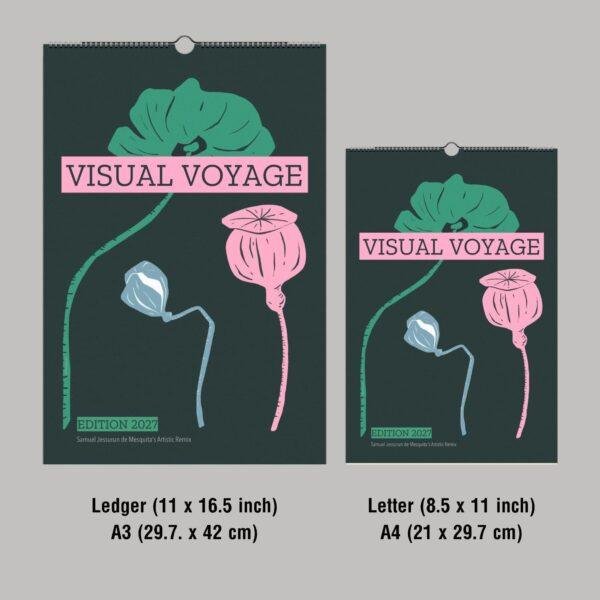 Visual Voyage 2027 wall calendar in two sizes