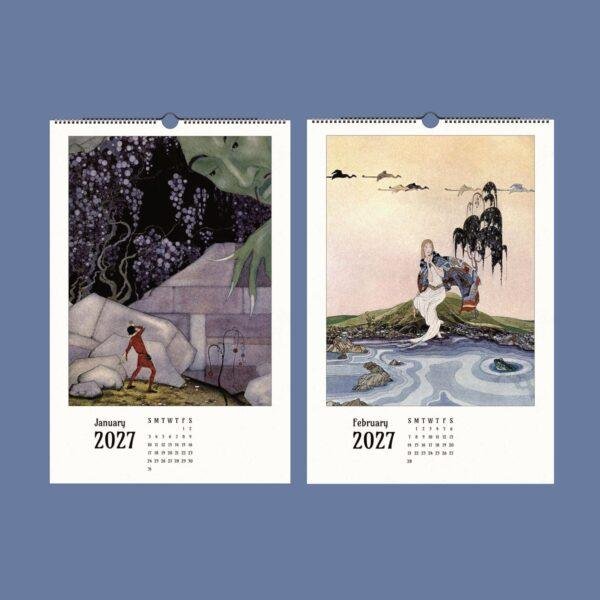 2027 wall calendar with vintage fairy tale illustrations
