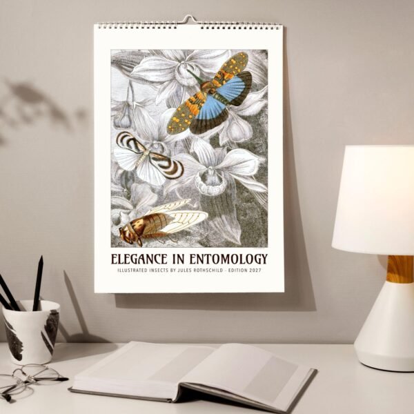 Elegance in Entomology 2027 wall calendar with illustrated insects
