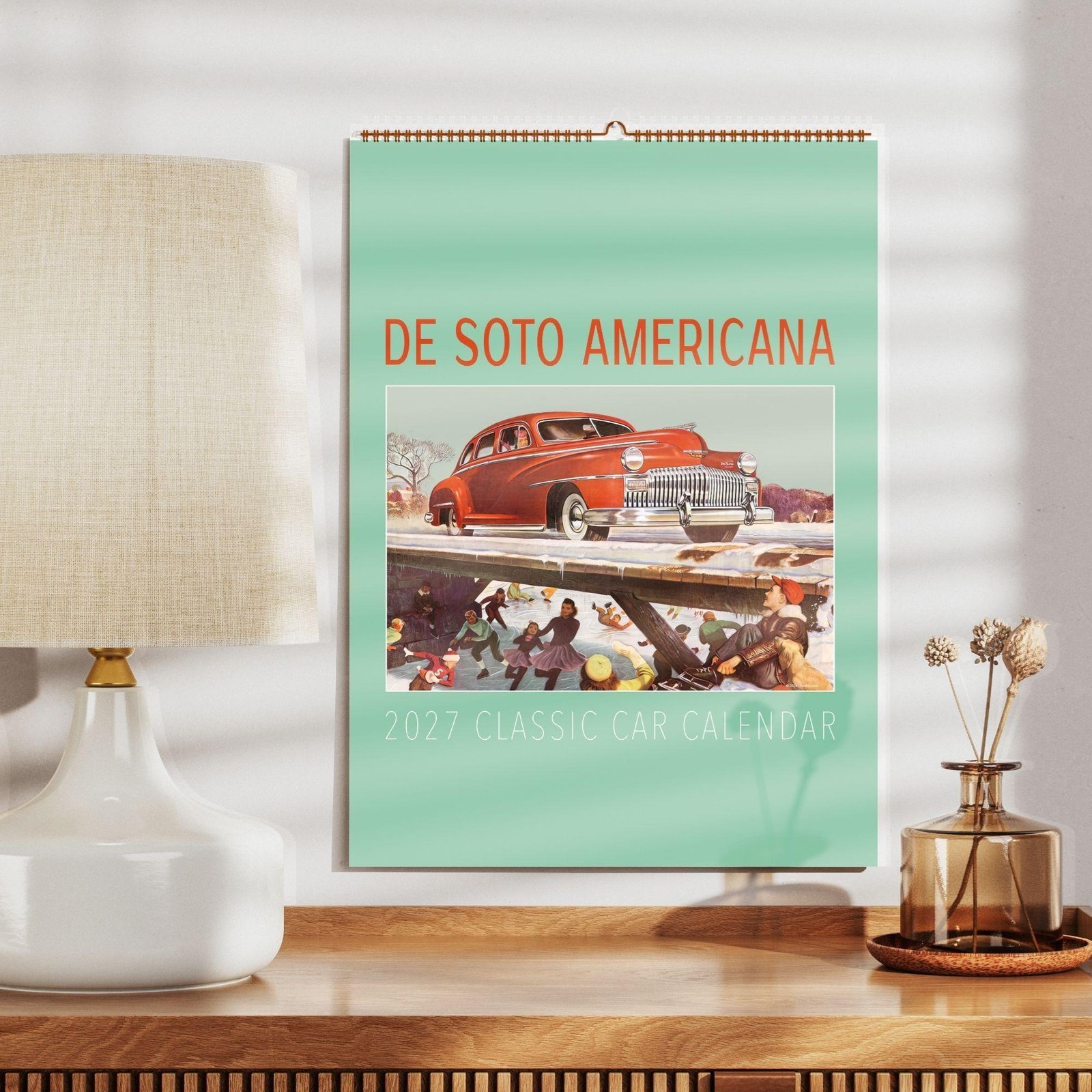 De Soto Americana 2027 Classic Car Calendar on wall