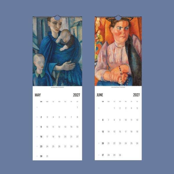 2027 wall calendar featuring two classic painting artworks