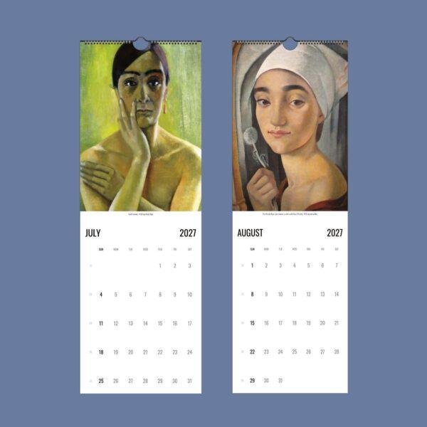 2027 wall calendar featuring classic portrait paintings for July August