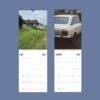 2027 wall calendar featuring vintage Russian cars and villages