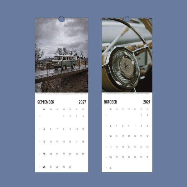 2027 wall calendar featuring vintage Soviet vehicles photography