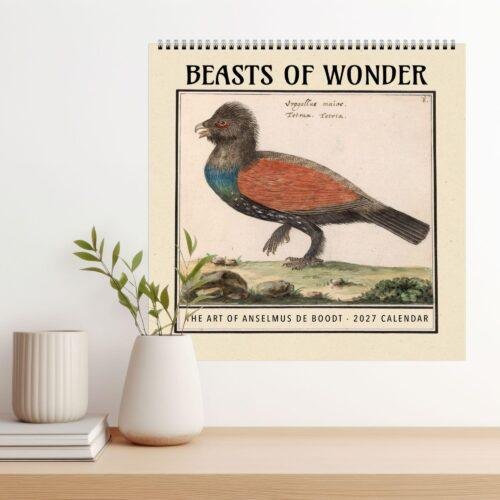 Beasts of Wonder 2027 wall calendar featuring vintage bird illustration
