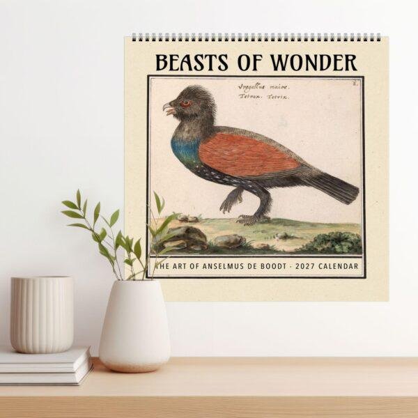 Beasts of Wonder 2027 wall calendar featuring vintage bird illustration