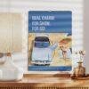 2027 British vintage cars wall calendar on wooden shelf