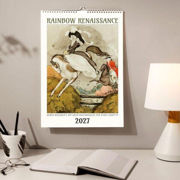 Rainbow Renaissance 2027 wall calendar featuring Gerda Wegener art