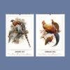 2027 wall calendar featuring vintage pheasant bird illustrations