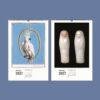 2027 wall calendar showing cockatoo painting and swaddled infant sculptures