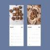 2027 wall calendar featuring brownie and donut food photography