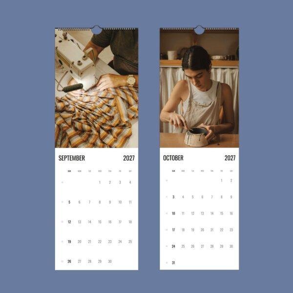 2027 wall calendar featuring artisan craftspeople for September and October