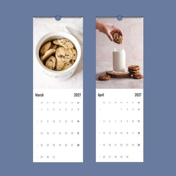 2027 wall calendar featuring chocolate chip cookie photography