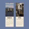 March and April wall calendar featuring vintage Land Rover photos
