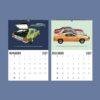 2027 wall calendar featuring vintage AMC classic car illustrations