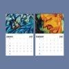 2027 wall calendar featuring modernist artwork for January and February