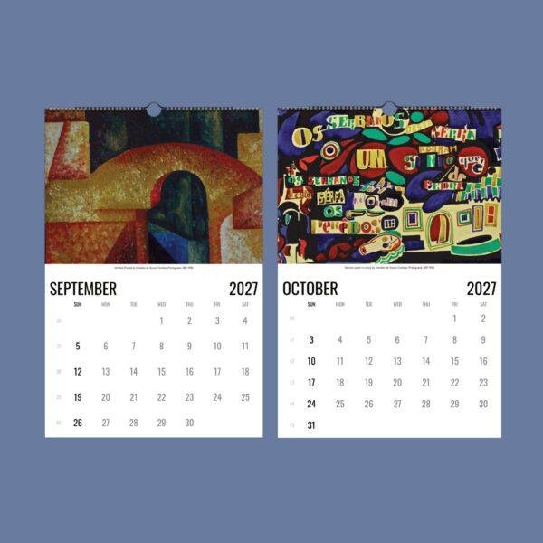 2027 wall calendar featuring September and October art pages