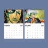 2027 wall calendar featuring November and December with expressionist art