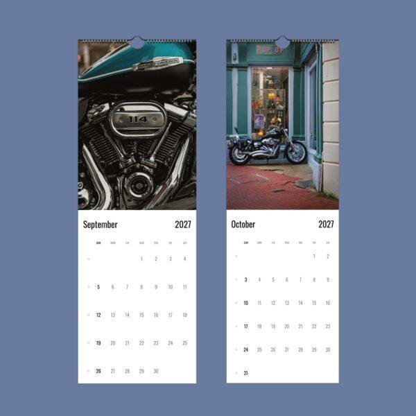 2027 Harley-Davidson wall calendar showing September and October