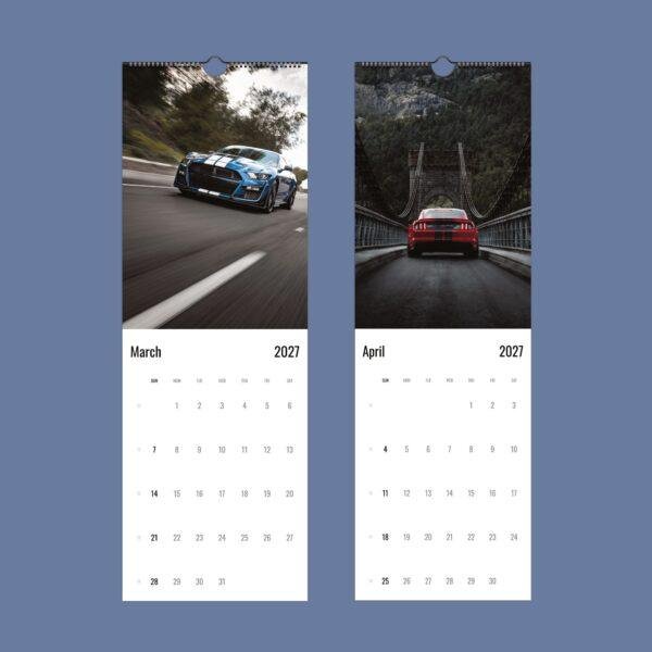 2027 wall calendar featuring Ford Mustang sports cars