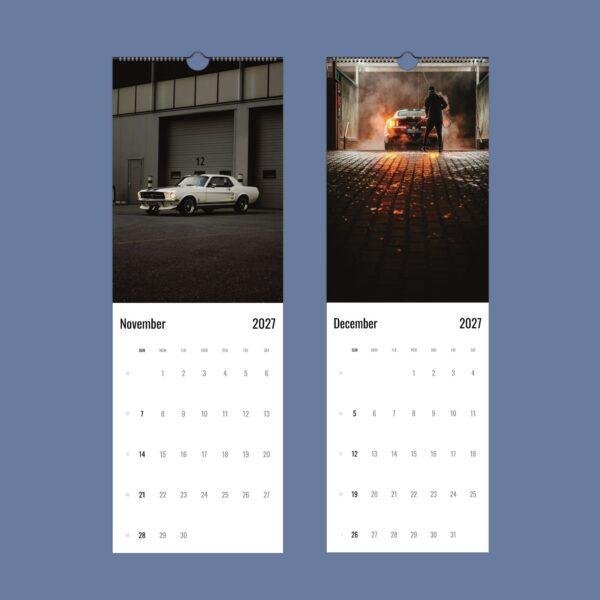 2027 wall calendar featuring classic Ford Mustang photography