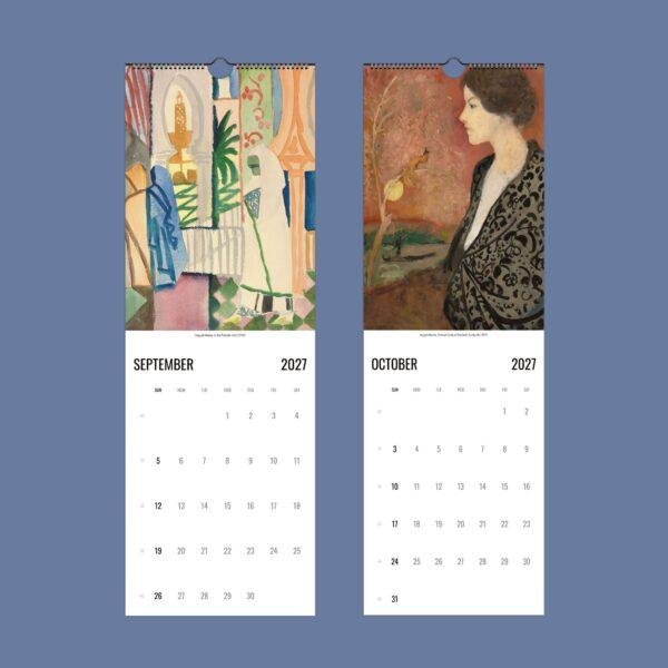 2027 wall calendar featuring August Macke artwork for fall months