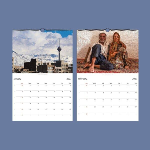 2027 wall calendar featuring Iran photography for January February
