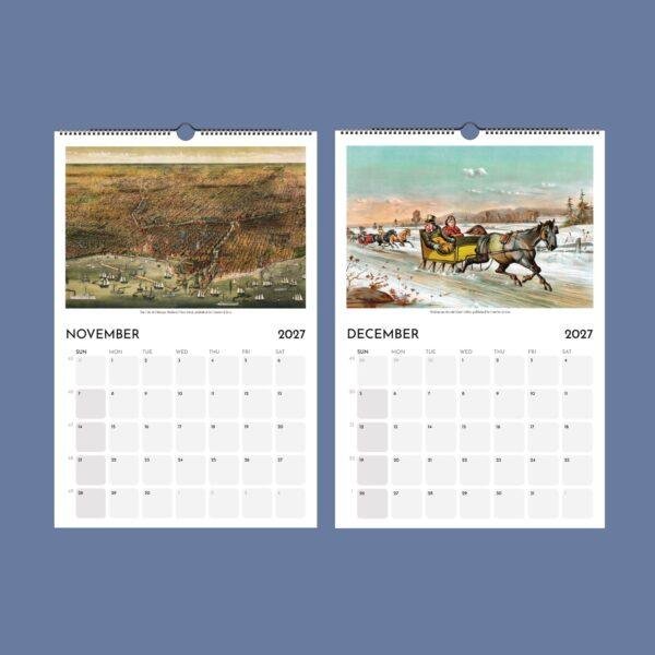 2027 wall calendar showing November and December pages