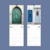 2027 wall calendar featuring colorful European doors for March and April