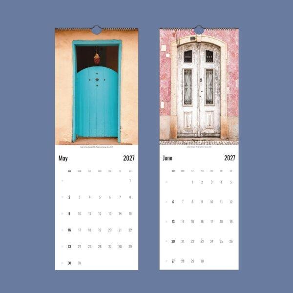 2027 wall calendar featuring iconic doors from around the world