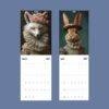 2027 wall calendar featuring Victorian-dressed fox and rabbit