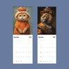 2027 wall calendar featuring costumed cat and noble lion