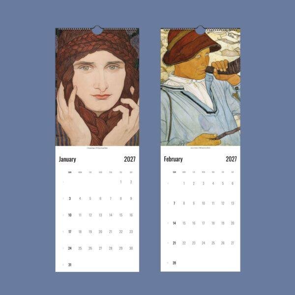 2027 wall calendar featuring Ernest Bieler artwork for January February