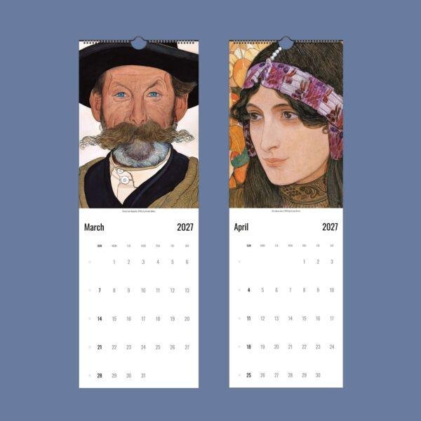 2027 wall calendar featuring Ernest Bieler portrait artwork