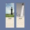 January and February lighthouse wall calendar pages side by side