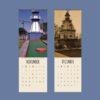 November and December lighthouse-themed wall calendar pages