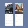 2027 wall calendar featuring vintage Fiat 500 cars in Europe