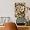 Vintage circus 2027 wall calendar hanging above a desk