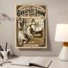Vintage circus 2027 wall calendar hanging above a desk