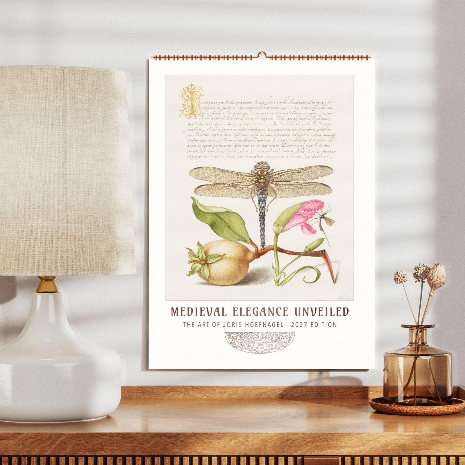 Medieval Elegance Unveiled Joris Hoefnagel 2027 wall calendar