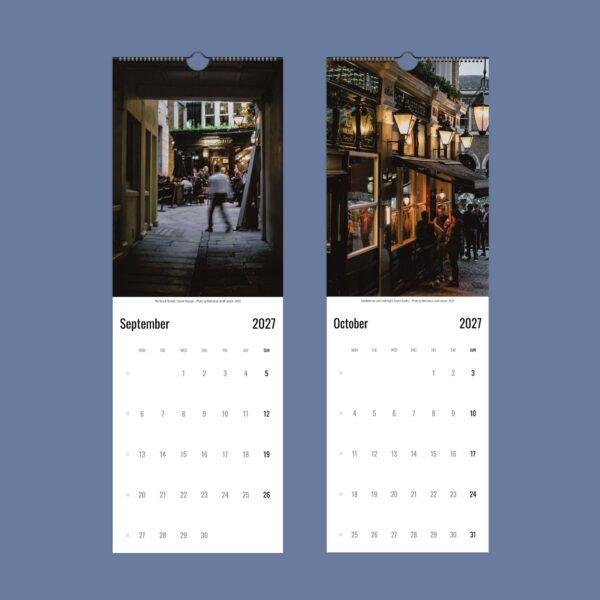 2027 wall calendar featuring London Covent Garden street photography