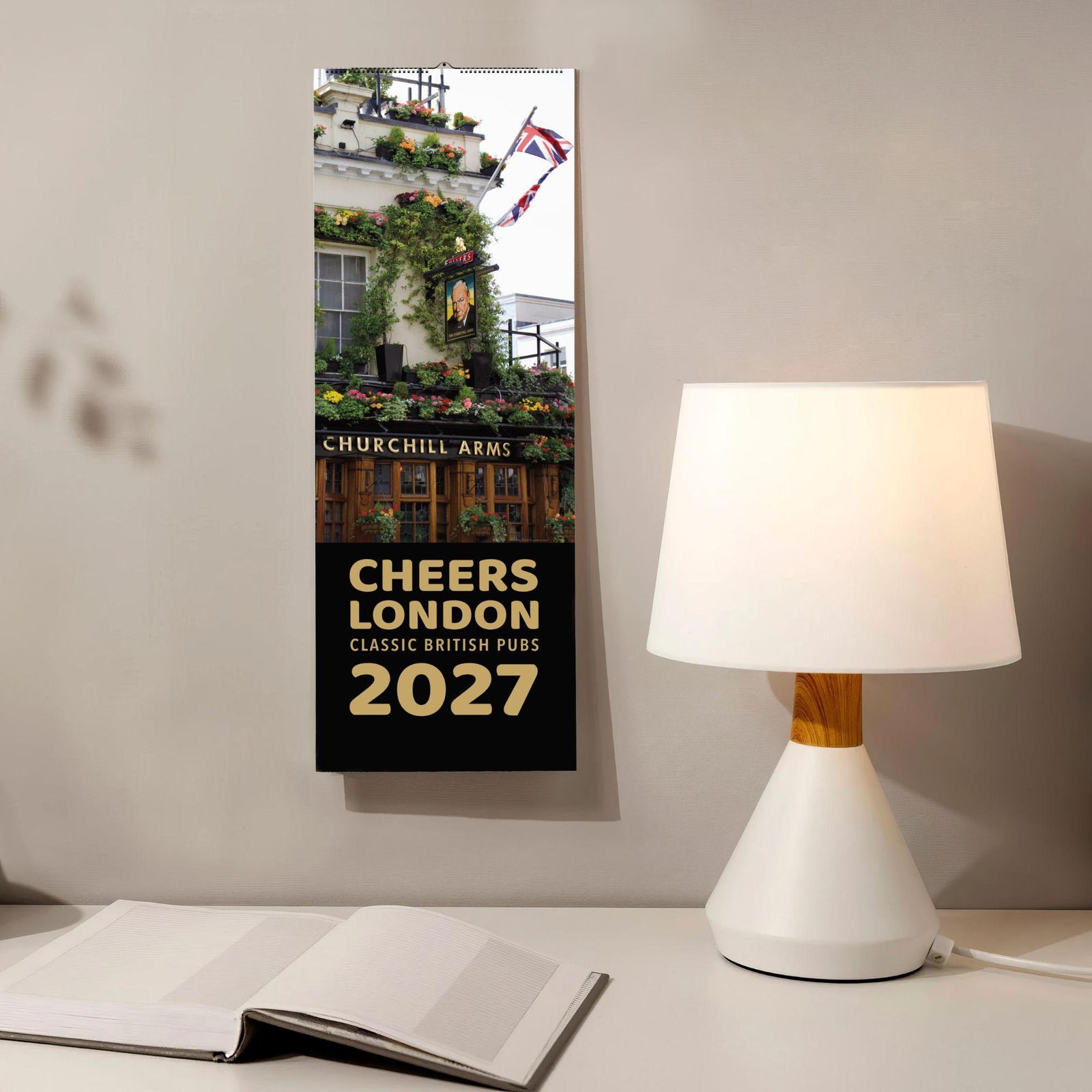2027 Cheers London Classic British Pubs wall calendar