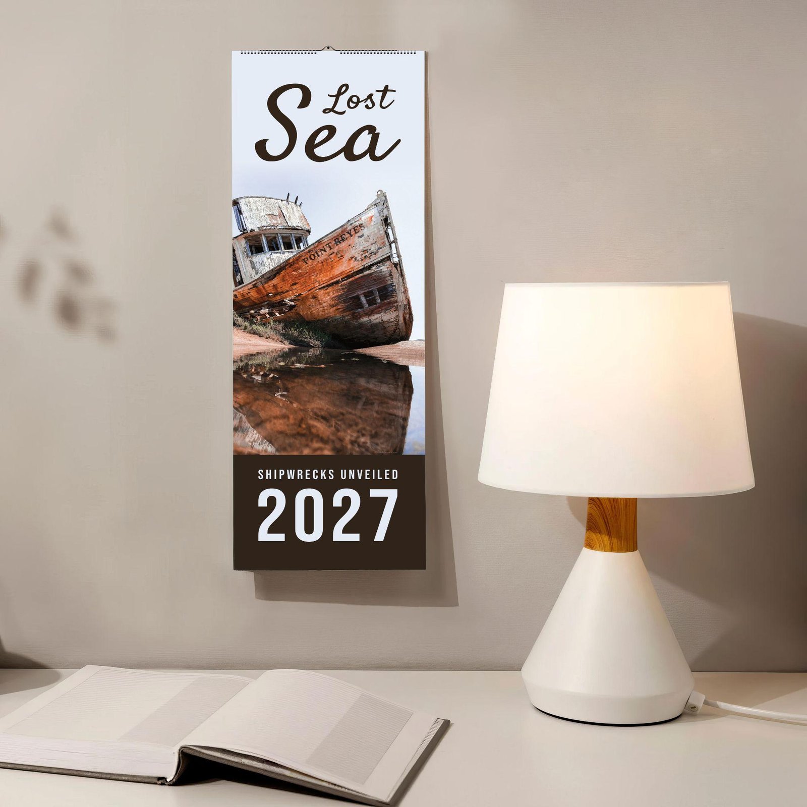 Lost Sea Shipwrecks Unveiled 2027 wall calendar display