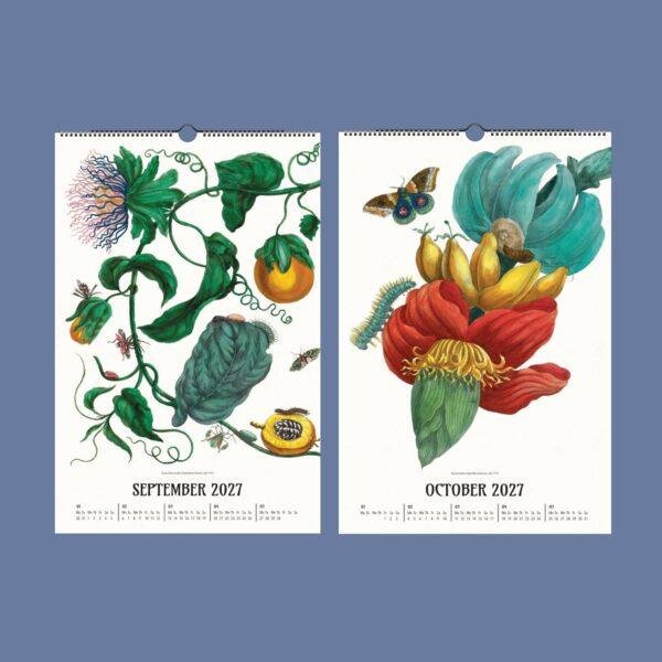 2027 wall calendar September October botanical illustration pages