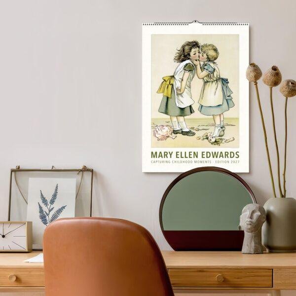 Mary Ellen Edwards 2027 wall calendar with two girls kissing