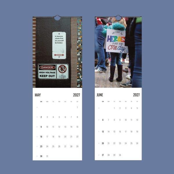 2027 wall calendar showing May and June pages