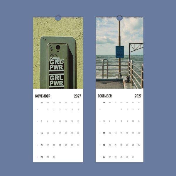 2027 wall calendar showing November and December pages