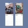 2027 wall calendar featuring classic Mini Cooper cars in London