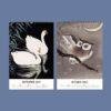 2027 wall calendar featuring Japanese art of swans and owl