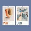 Bauhaus art wall calendar showing May and June pages